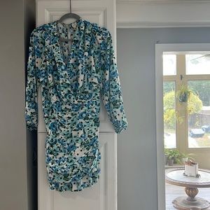 River Island floral print drapey skater mini dress in blue